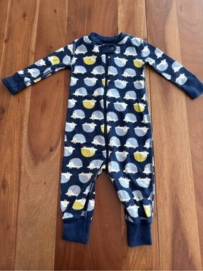 Hanna Andersson Hedgehog One-Piece Zip Pajama 6-12M